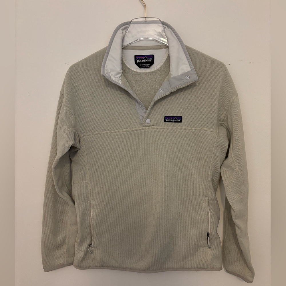 Patagonia Womens Better Sweater Quarter Snap Pullover Light Grey Medium
